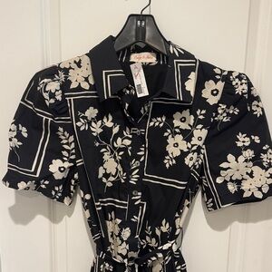 Evelyn&Annie black and ivory floral dress.